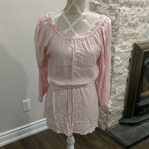 Bianca nygaard pink long sleeve tie waist